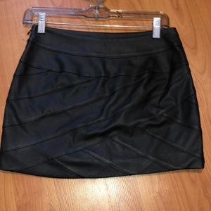 Express black leather skirt